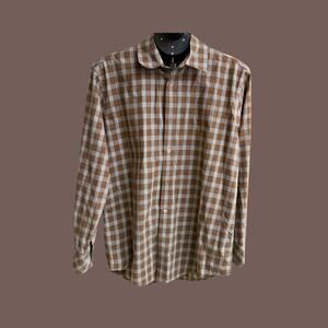 Banana Republic Buttondown Shirt | Brown Plaid | Size S | Vintage